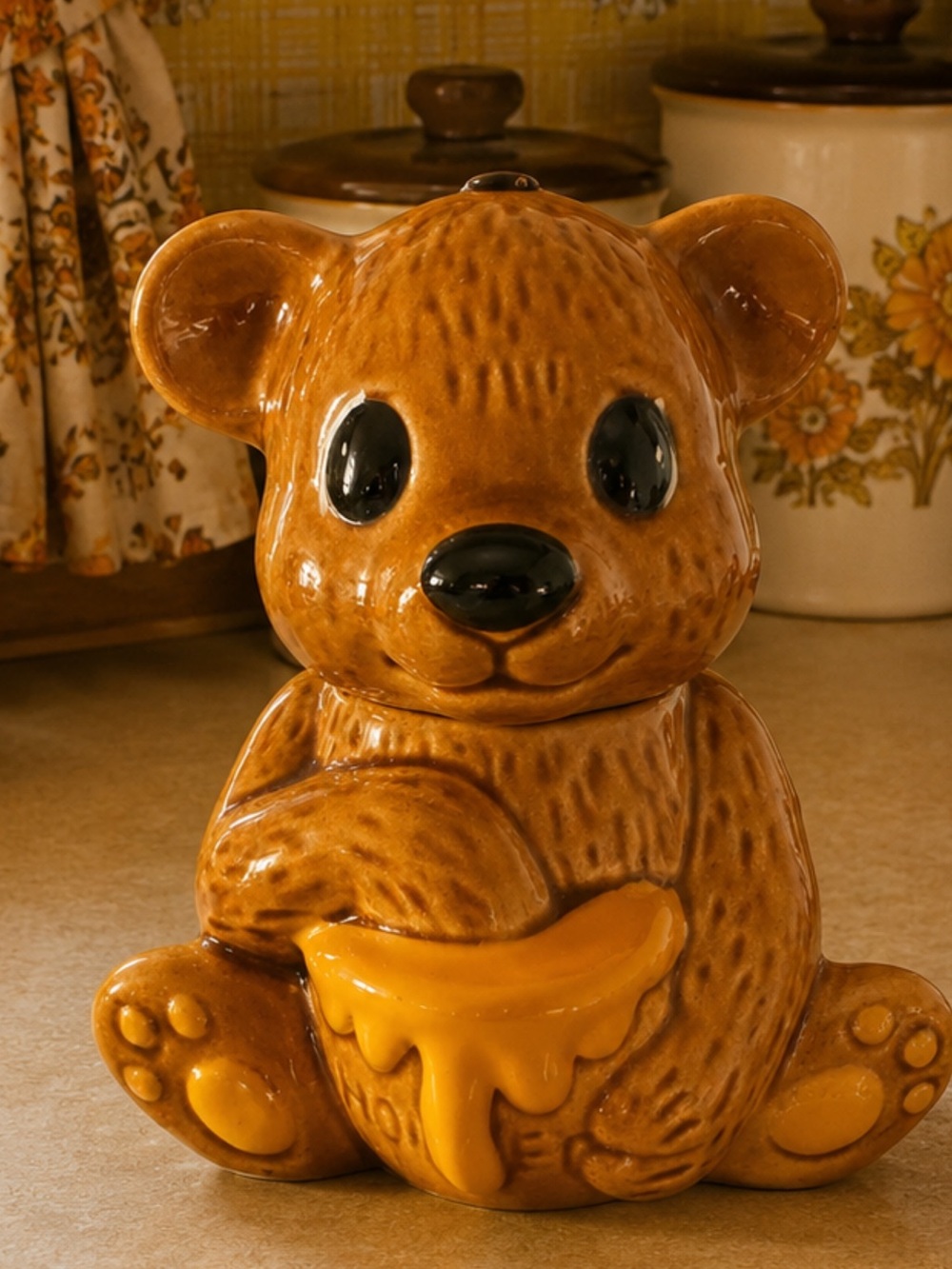 vintage ceramic teddy bear honey 🍯 container